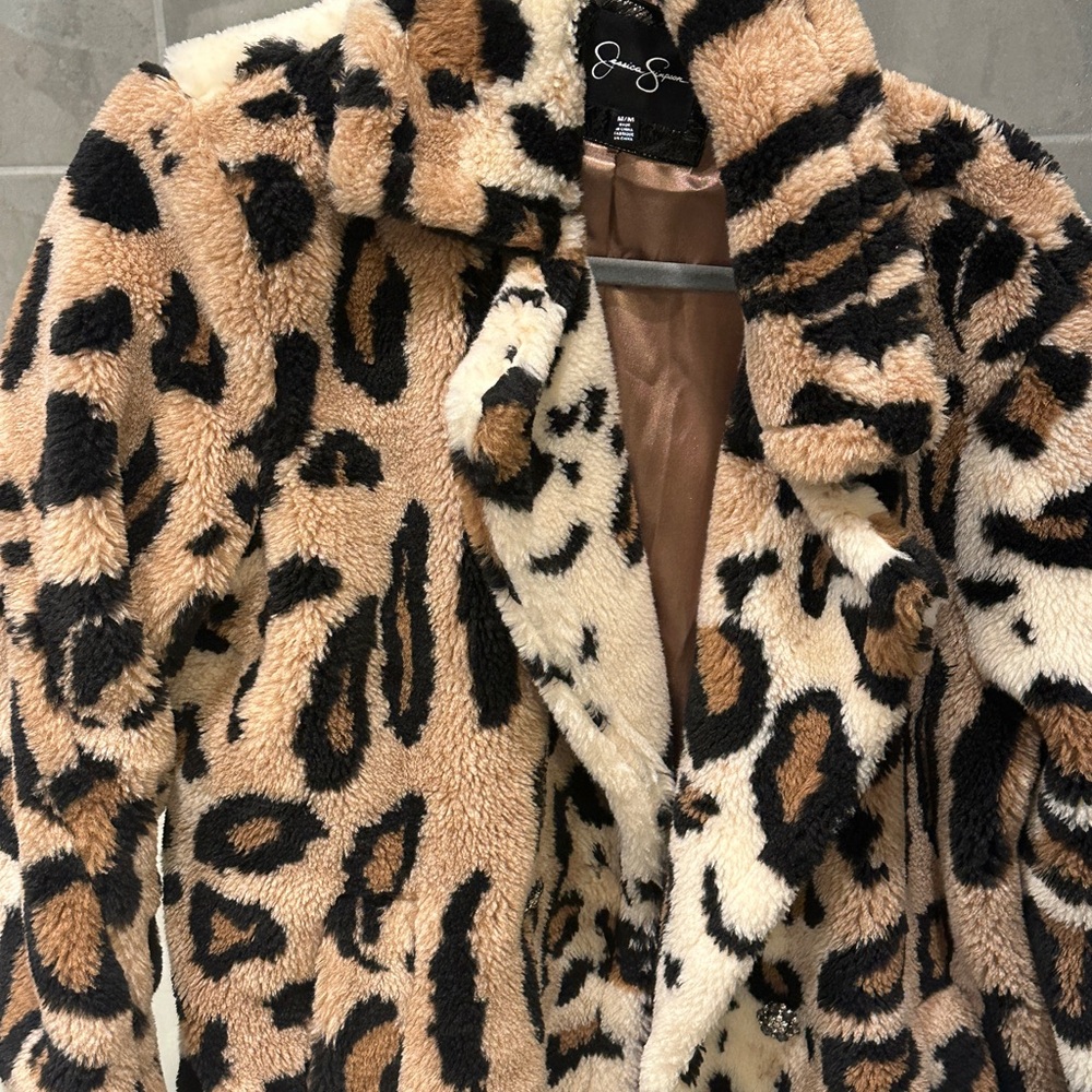 Jessica Simpson Tan and Black Teddy Jacket